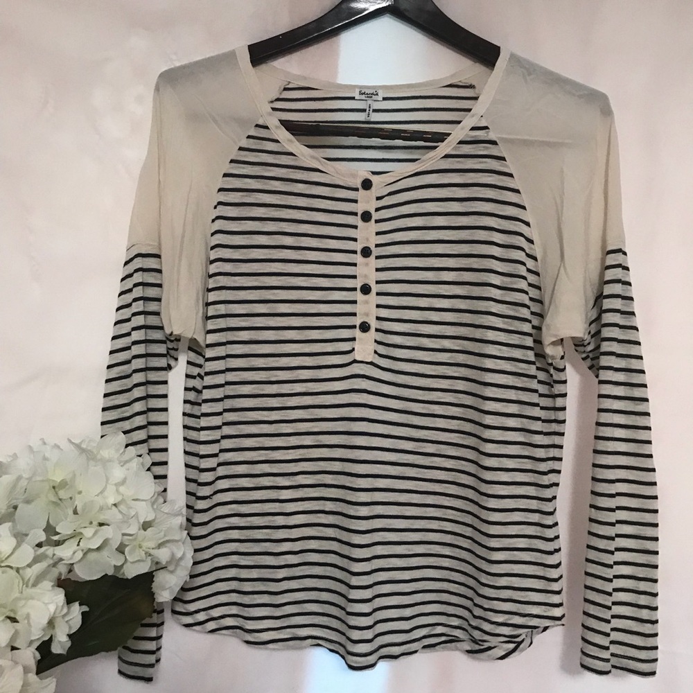 Cotton Striped Long Sleeve Tee